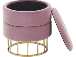 Pouf contenitore ELGIN Velluto Rosa
