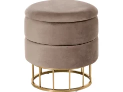 Pouf contenitore ELGIN Velluto Tortora