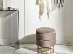 Pouf contenitore ELGIN Velluto Tortora
