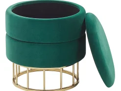 Pouf contenitore ELGIN Velluto Verde scuro