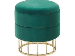Pouf contenitore ELGIN Velluto Verde scuro
