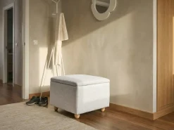 Pouf contenitore FERNDALE Tessuto Grigio chiaro