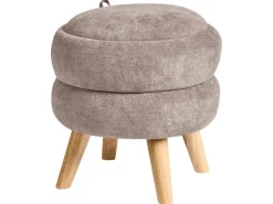 Pouf contenitore HAWLEY Ciniglia Tortora