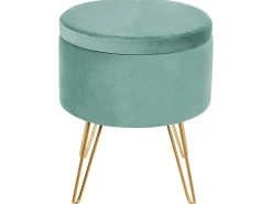 Pouf contenitore SILAS Velluto Verde menta