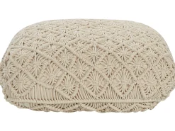 Pouf Macramè BERRECHID Cotone Beige