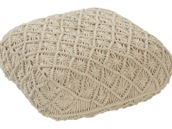 Pouf Macramè BERRECHID Cotone Beige