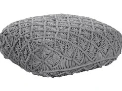 Pouf Macramè BERRECHID Cotone Grigio