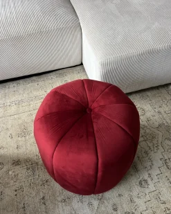Pouf SELBY Velluto Rosso scuro