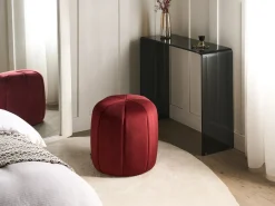 Pouf SELBY Velluto Rosso scuro