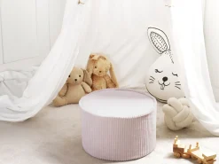 Pouf ZIKRIA Velluto Beige chiaro
