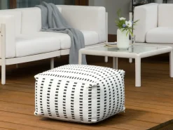 Pouf GAJAN Tessuto Bianco