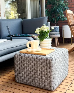 Pouf NALLI Materiale sintetico Grigio