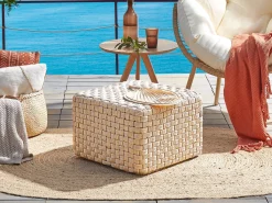 Pouf NALLI Materiale sintetico Beige chiaro
