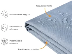 Protezione impermeabile CHUVA 90 cm 90 cm 105 cm Grigio