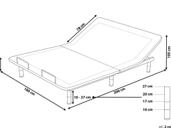 Rete per letto regolabile elettricamente BRUNOY 180 x 200 cm Grigio