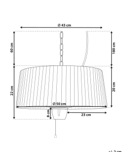 Riscaldatore a infrarossi da patio sospeso ASCEA 1500 W Grigio chiaro