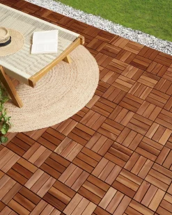 Rivestimenti e piastrelle da esterno ACERENZA Legno di acacia certificato Marrone