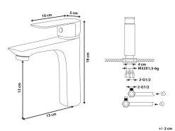 Rubinetteria per lavabo BERLOI Ottone Oro