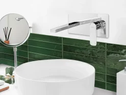 rubinetto miscelatore da parete per lavabo DICHATO Ottone Argento