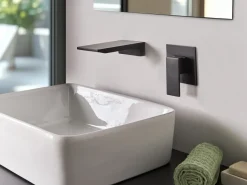 rubinetto miscelatore da parete per lavabo KARUAY Ottone Nero