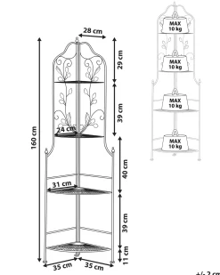 Scaffalatura ad angolo SIDERNO Metallo 35 cm 35 cm Nero