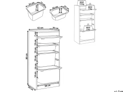 Scaffale con 4 contenitori TOBIN Bianco