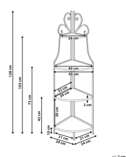 Scaffale FAVARA Metallo 43 cm 32 cm Nero