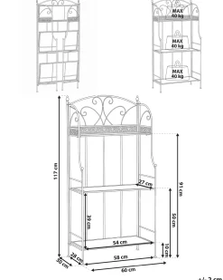 Scaffale VILLADOSE Metallo 60 cm 30 cm Grigio