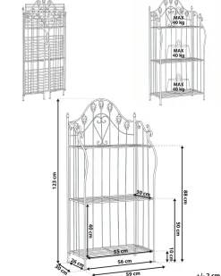 Scaffale VISANO Metallo 59 cm 30 cm Nero