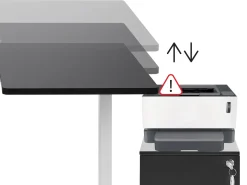 Scrivania angolare regolabile elettricamente DESTINES Bianco/Nero 160 cm 109 cm Lato Sinistro