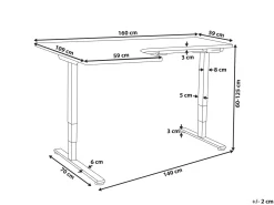 Scrivania angolare regolabile elettricamente DESTINES Bianco 160 cm 109 cm Lato Sinistro