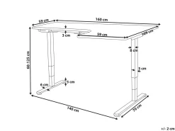 Scrivania angolare regolabile elettricamente DESTINES Bianco 160 cm 109 cm Lato destro