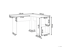 Scrivania angolare SNYDER Bianco 125 cm 125 cm