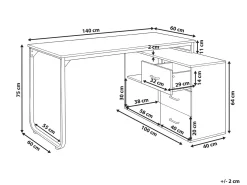 Scrivania angolare SOGNE Bianco 140 cm 100 cm