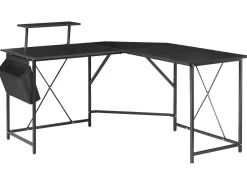 Scrivania angolare TACONY Nero 180 cm 140 cm con contenitore