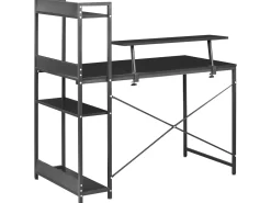 Scrivania BILOXY Nero 120 cm 64 cm con Ripiani