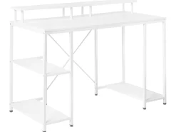 Scrivania CADDO Bianco 120 cm 60 cm con Ripiani
