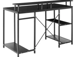 Scrivania CADDO Nero 120 cm 60 cm con Ripiani