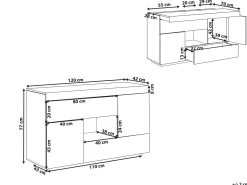 Scrivania Credenza a 2 ante GORAN Bianco