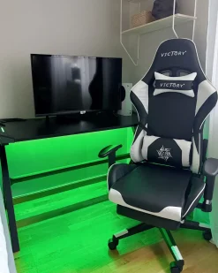 Scrivania da gaming DANVERS Nero 120 cm 60 cm LED RGB