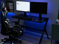 Scrivania da gaming DANVERS Nero 120 cm 60 cm LED RGB