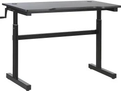 Scrivania da gaming regolabile manualmente DURBIN Nero 120 cm 60 cm LED RGB