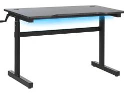 Scrivania da gaming regolabile manualmente DURBIN Nero 120 cm 60 cm LED RGB