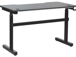 Scrivania da gaming regolabile manualmente DURBIN Nero 120 cm 60 cm LED RGB