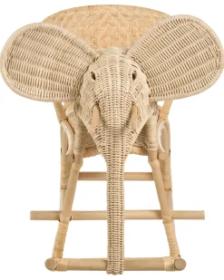 Sedia a dondolo per bambini Elefante AMPOLLINO Rattan Naturale