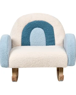 Sedia a dondolo per bambini Arcobaleno OMBO Bouclé Azzurro