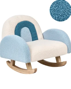 Sedia a dondolo per bambini Arcobaleno OMBO Bouclé Azzurro