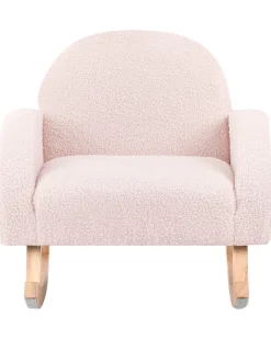 Sedia a dondolo per bambini HUG Bouclé Rosa pastello