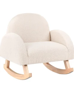 Sedia a dondolo per bambini HUG Bouclé Beige chiaro