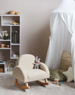 Sedia a dondolo per bambini HUG Bouclé Beige chiaro
